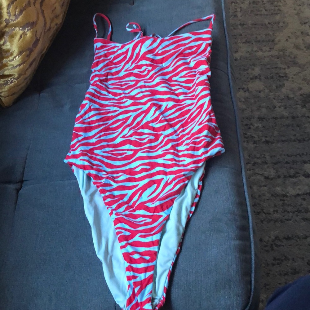 Victoria's Secret Red and White One Piece Swimsuit